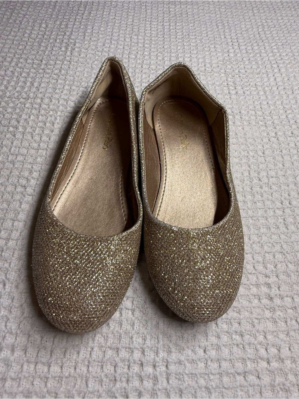 Dream Pairs Girls Glitter Ballet Flats - Gold